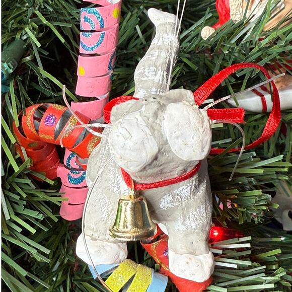 Cat Ornament Fancy Cat with Bow and Bell - Picture 3 of 5